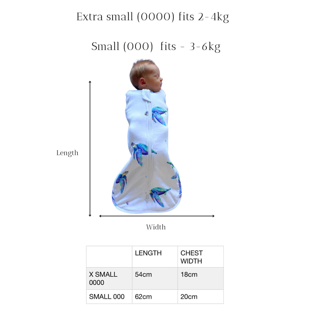 Newborn Sleeping Bag Gold fern 2.5 tog Adoreu Baby Shop Launceston Tasmania Anchor and Arrow