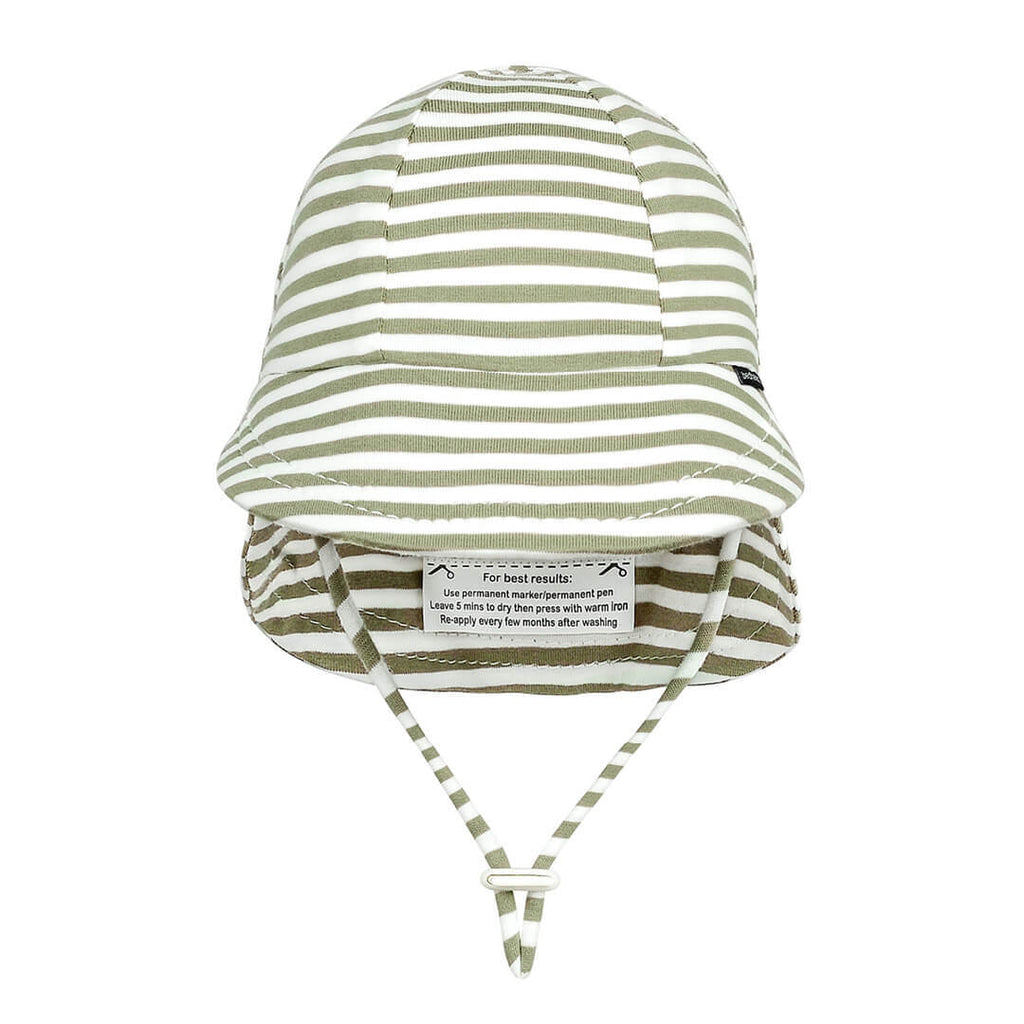 Legionnaire Flap Sun Hat Khaki Stripe Adoreu Baby Shop Launceston Tasmania