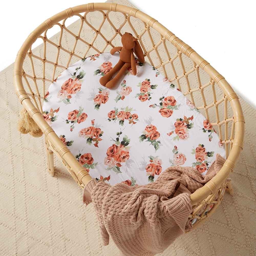 Rosebud Organic Baby Bassinet Sheet Change Table Cover Adoreu Baby Shop Launceston Tasmania Snuggle Hunny