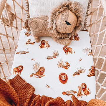 Lion Baby Bassinet Sheet Change Table Cover Adoreu Baby Shop Launceston Tasmania Snuggle Hunny