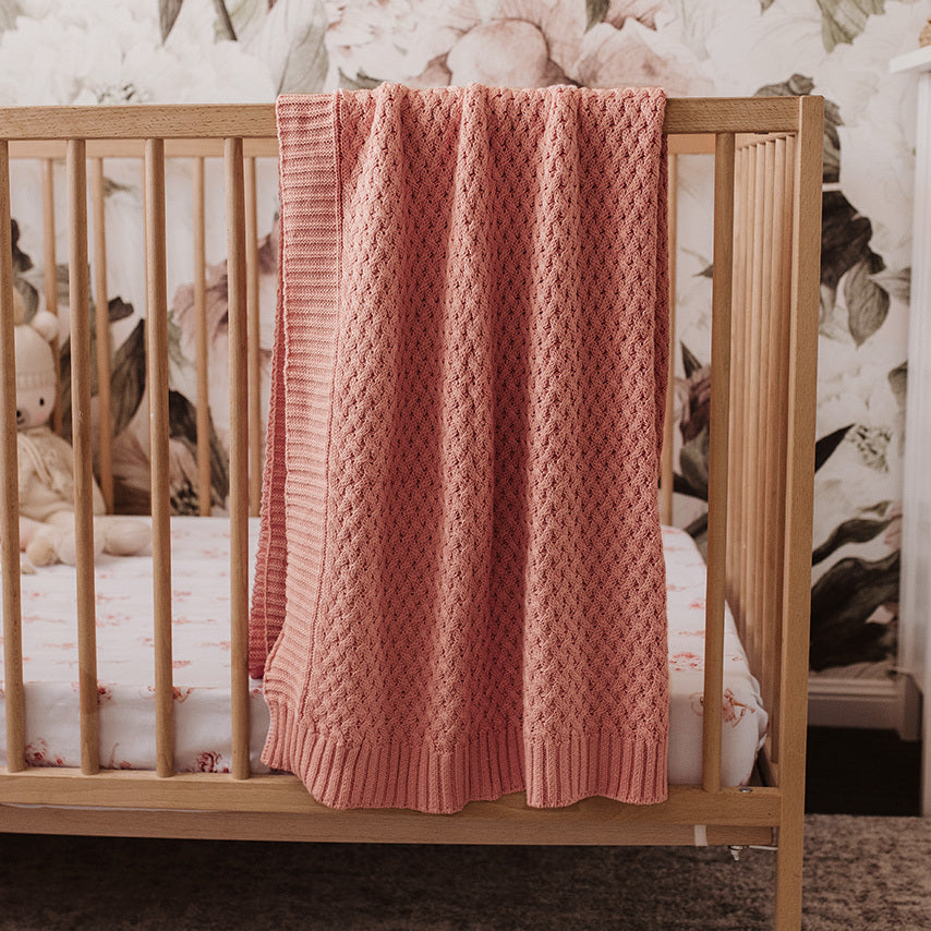 diamond knit organic cotton baby blanket snuggle hunny launceston adoreu baby tasmania